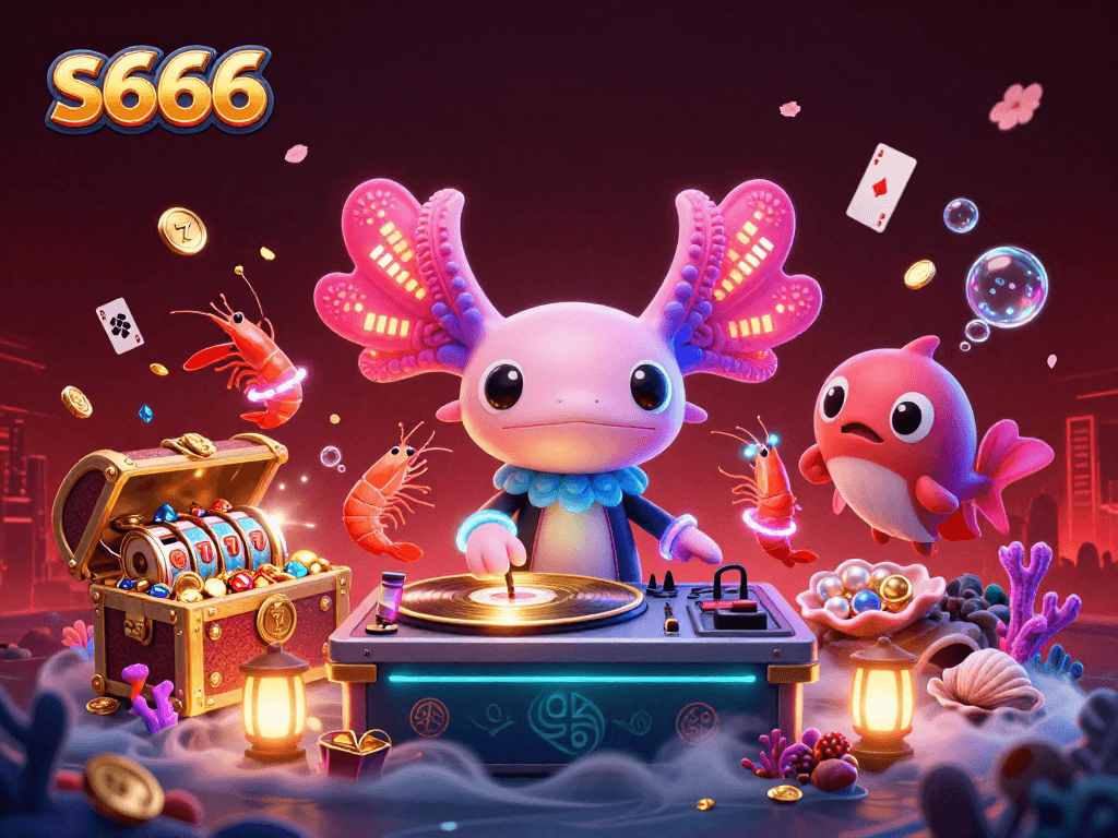 Experience thrilling gaming action at s666 with vibrant underwater elements and a lively DJ scene.