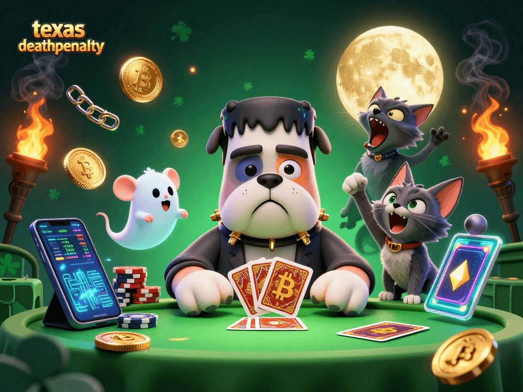 Bet on winning strategies with texasdeathpenalty featuring a lively casino scene with unique characters and elements.