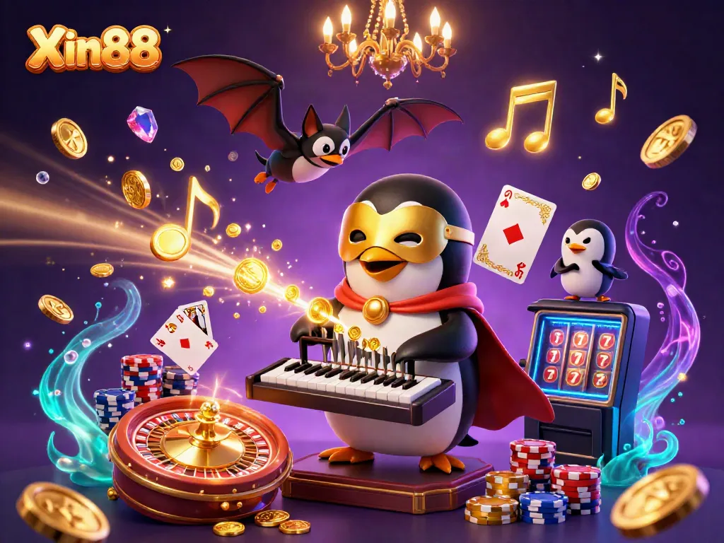 Watch Xin88's thrilling 3D casino scene with animated coins and vibrant playful characters.