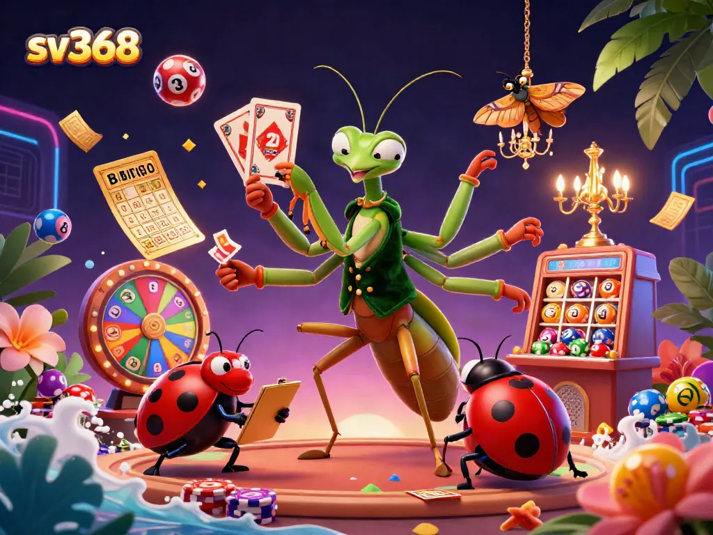 Experience winning at sv368 with a vibrant, engaging illustration celebrating dynamic gambling elements.