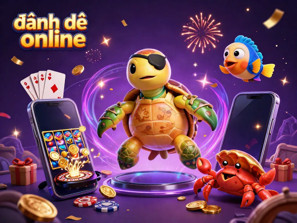 Experience thrilling đánh đề online with a vibrant, colorful 3D cartoon scene showcasing unique casino elements and characters.
