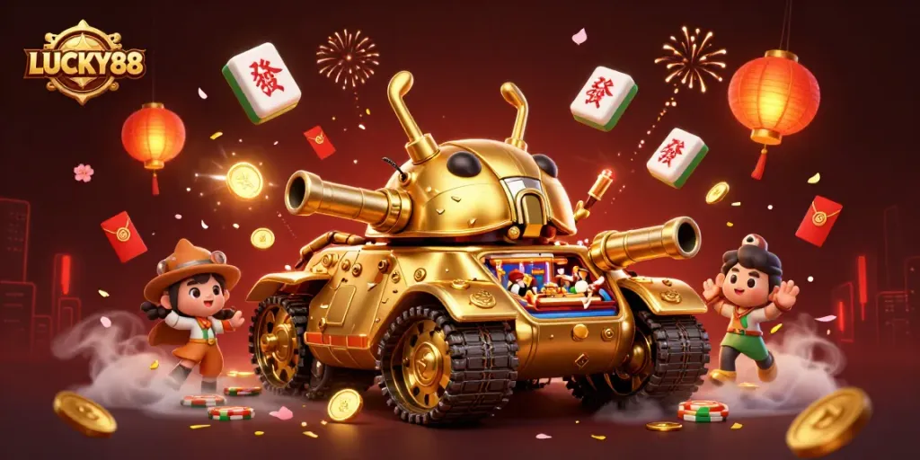Explore LUCKY88's vibrant 3D casino scene featuring dynamic elements and rich detail.