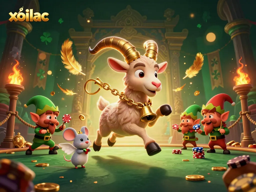 Experience the thrill of xoilac with a lively scene in a festive horror casino, featuring engaging characters.