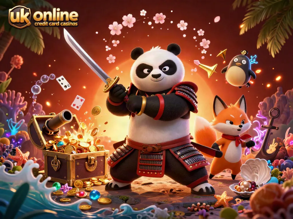 Experience excitement at uk online credit card casinos with dynamic gaming characters and vibrant symbols.