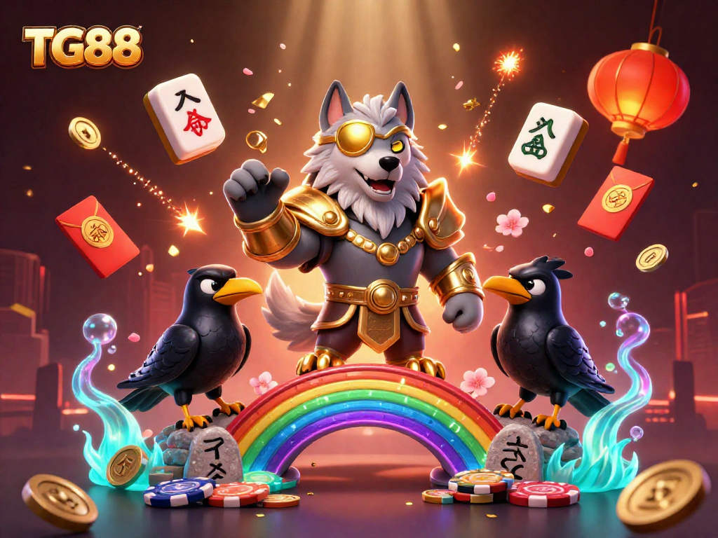 Experience TG88 with a vibrant scene depicting Norse mythology-themed elements alongside exciting casino features.