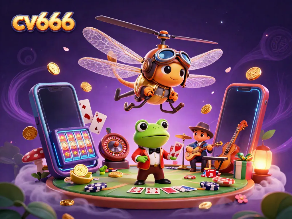 Experience the thrilling cv666 gaming scene with vibrant characters and casino elements.