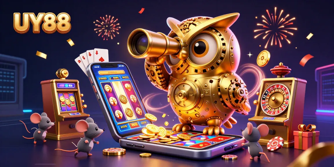 Join the fun at UY88 with a stunning 3D illustration showcasing energetic casino gameplay!