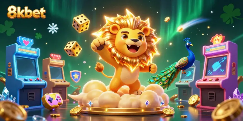 Engage with 8xbet's thrilling casino experience through this vibrant 3D rendering.