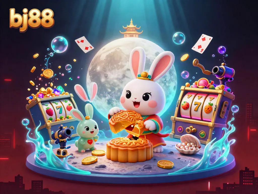 Experience thrilling gameplay at bj88 in a 3D illustration featuring vibrant casino elements and folklore.