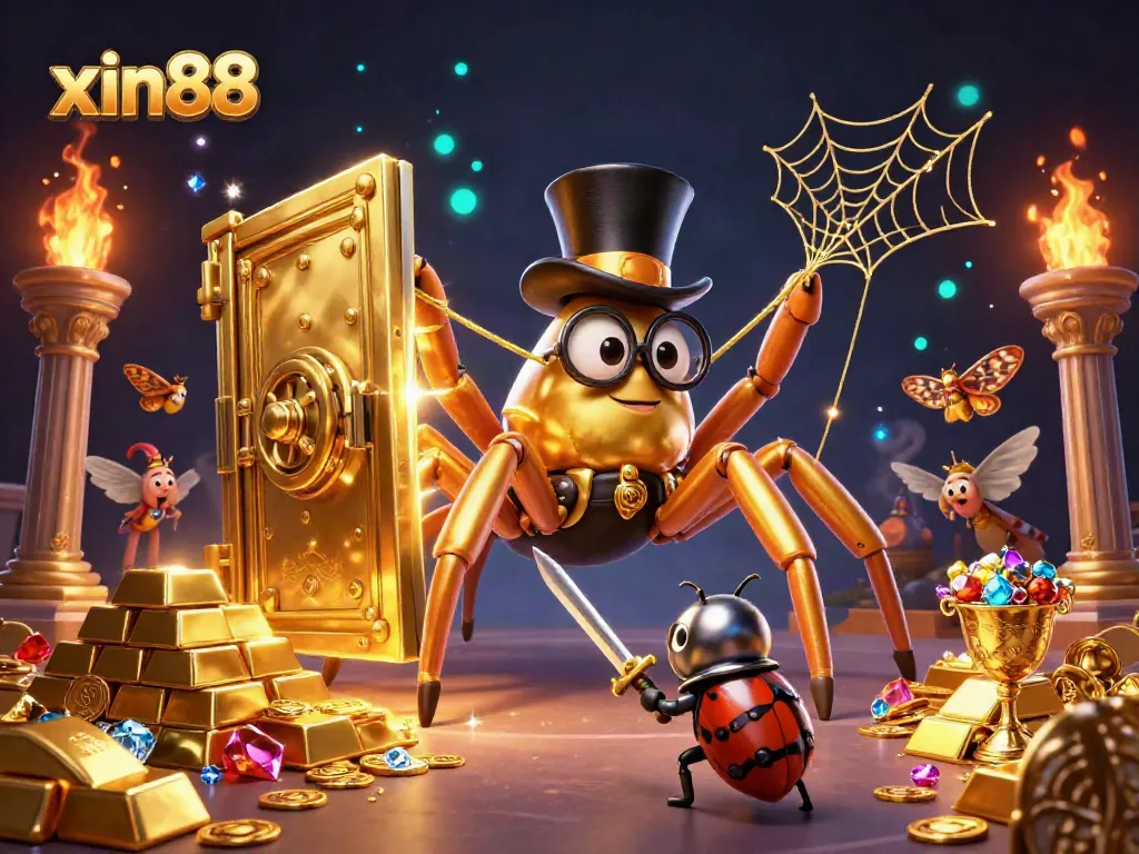 Experience the excitement of xin88 with captivating casino visuals featuring vibrant characters and treasure elements.
