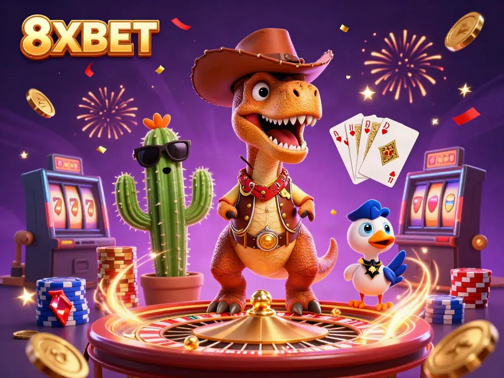 Experience thrilling spins and winning moments at 8XBET with dazzling slot machines and vibrant casino elements.