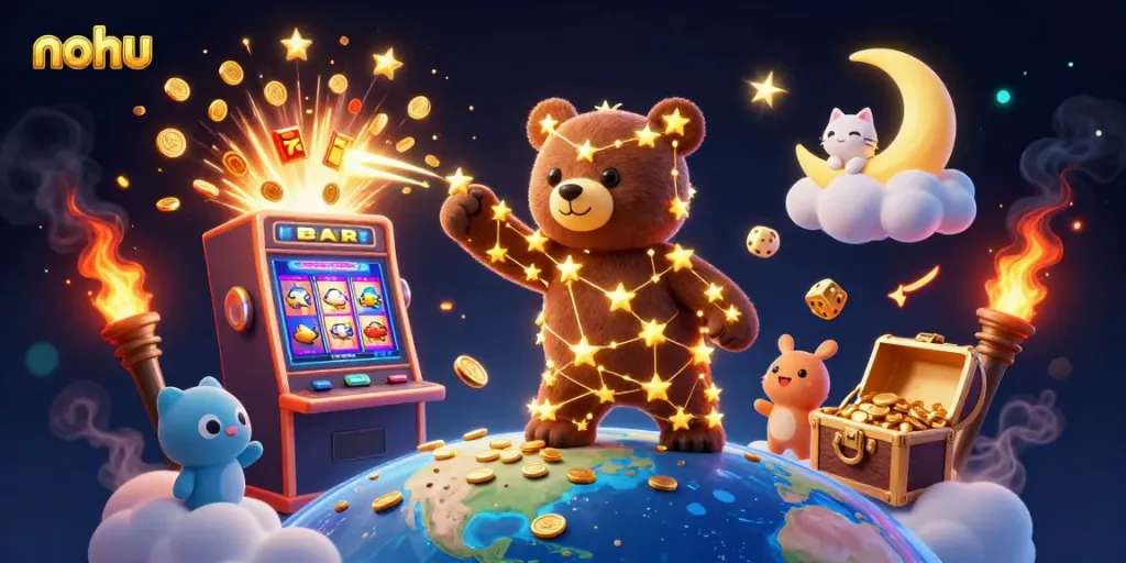 Experience innovative gameplay at NOHU casino, where vibrant slot machines explode with coins.